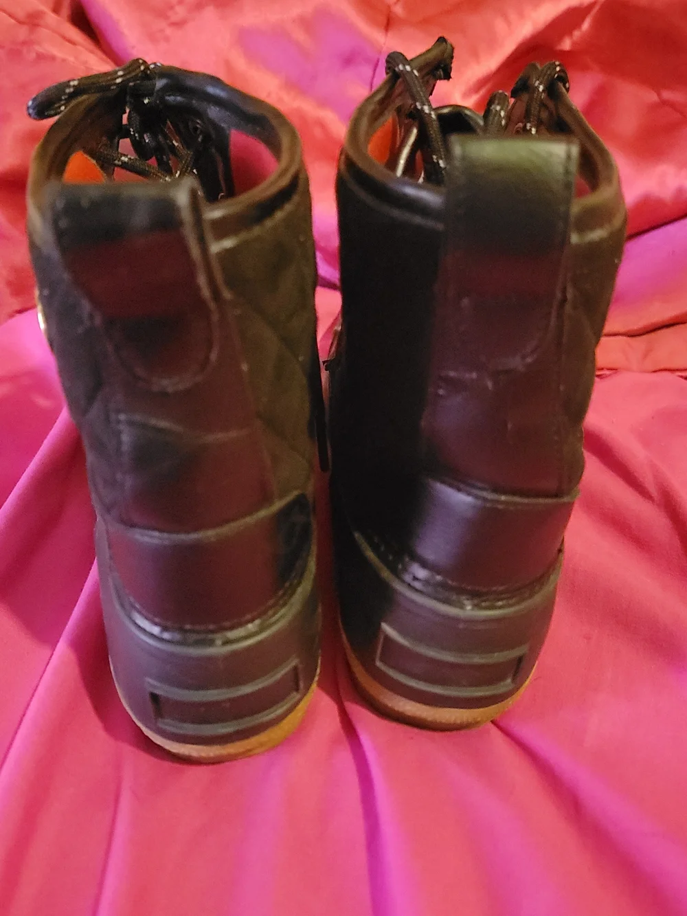 Liz Claiborne Black Quilted Lace-Up Rain Snow Boots 10